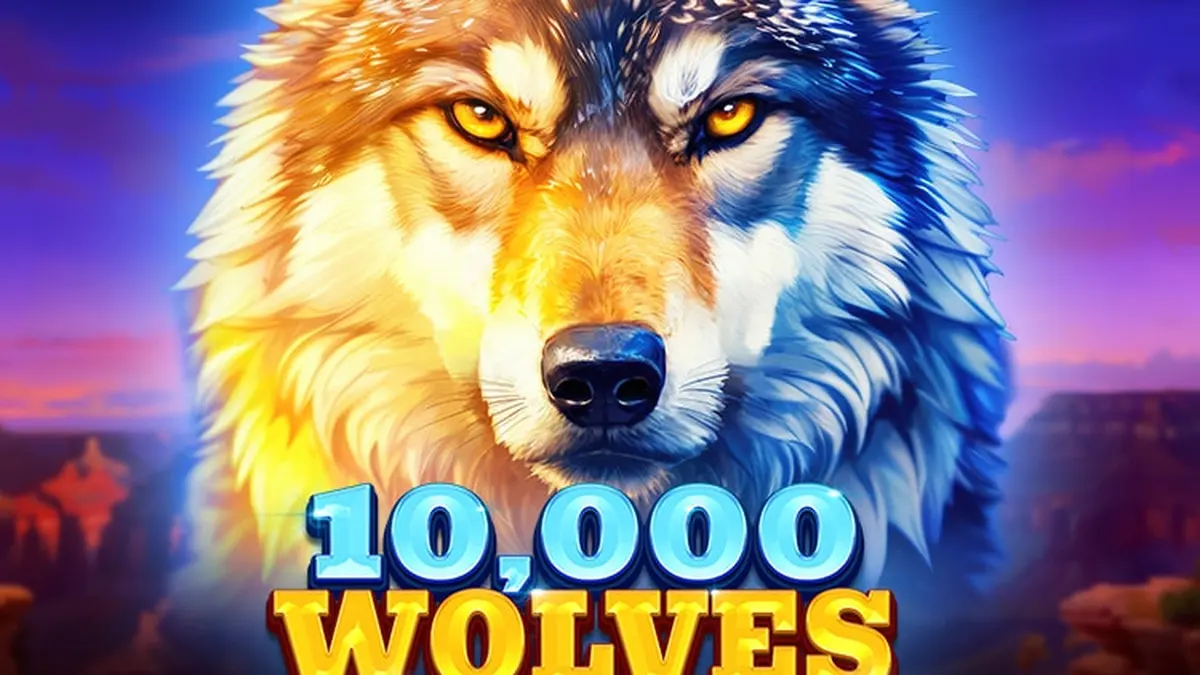 Interface do jogo 10,000 Wolves 10K Ways com temática de lobos